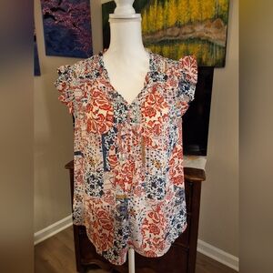 Daniel Rainn Multicolor Patchwork Blouse